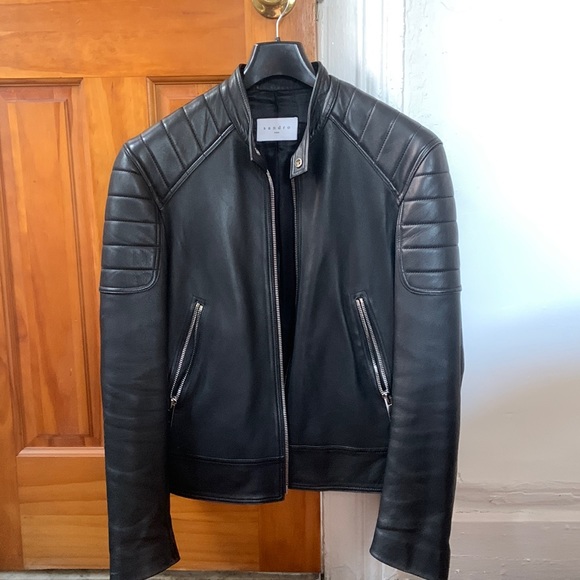 COPY - Sandro Mens Leather Jacket. Size Medium